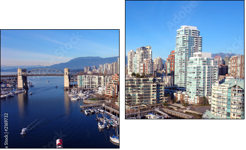 vancouver harbour - Zweiteiliges Leinwandbild, Diptychon