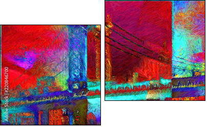 Manhattan bridge - Zweiteiliges Leinwandbild, Diptychon