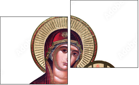 russian icon of 19th century, Virgin Mary and Jesus - Zweiteiliges Leinwandbild, Diptychon