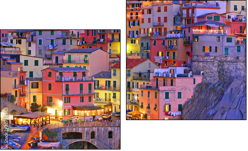 Manarola, Cinque Terre, Italy - Zweiteiliges Leinwandbild, Diptychon