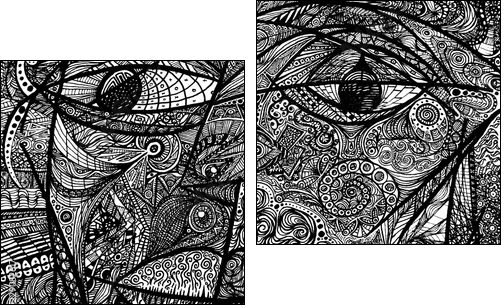 Picassoesque - Zweiteiliges Leinwandbild, Diptychon
