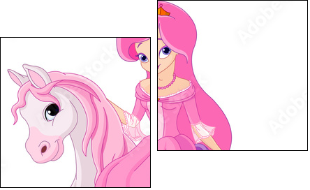 Princess riding horse - Zweiteiliges Leinwandbild, Diptychon