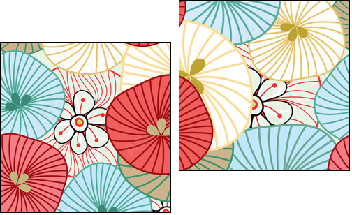 Flower background - Zweiteiliges Leinwandbild, Diptychon