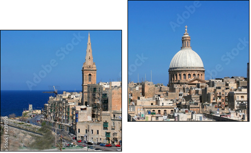 valletta city - Zweiteiliges Leinwandbild, Diptychon