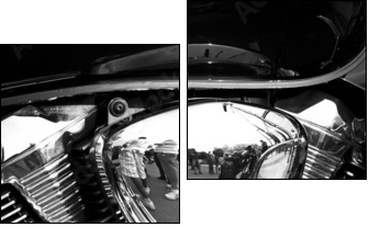 Side view of a custom motorcycle engine - Zweiteiliges Leinwandbild, Diptychon