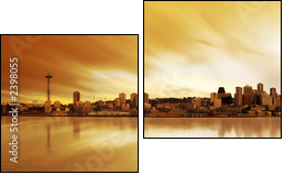 seattle panorama - Zweiteiliges Leinwandbild, Diptychon