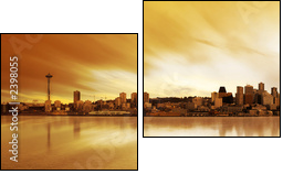 seattle panorama - Zweiteiliges Leinwandbild, Diptychon