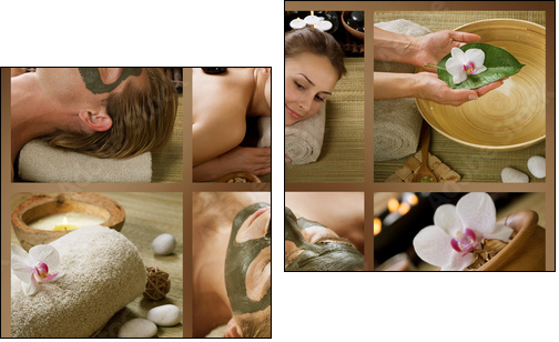 Spa Procedures. Day-spa - Zweiteiliges Leinwandbild, Diptychon