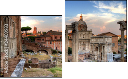 rome hdr panoramic view - Zweiteiliges Leinwandbild, Diptychon
