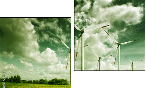 Wind turbines, ecology - Zweiteiliges Leinwandbild, Diptychon