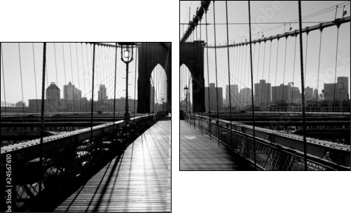 Brooklyn Bridge, Manhattan, New York City, USA - Zweiteiliges Leinwandbild, Diptychon