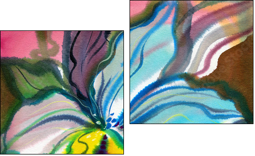 Abstract flowers - Zweiteiliges Leinwandbild, Diptychon
