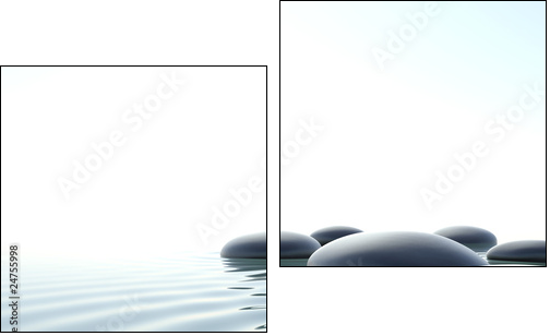Zen water - Zweiteiliges Leinwandbild, Diptychon