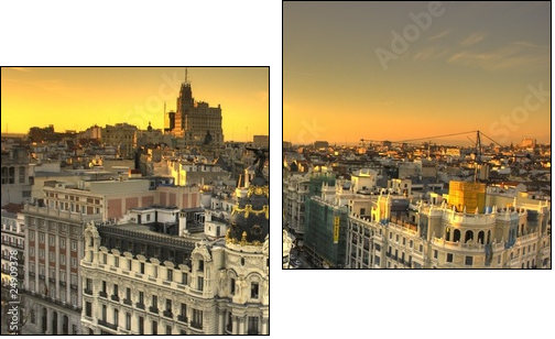Edificio Metropolis Madrid - Zweiteiliges Leinwandbild, Diptychon
