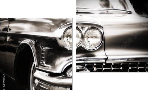 American Classic Caddilac Automobile Car. - Zweiteiliges Leinwandbild, Diptychon