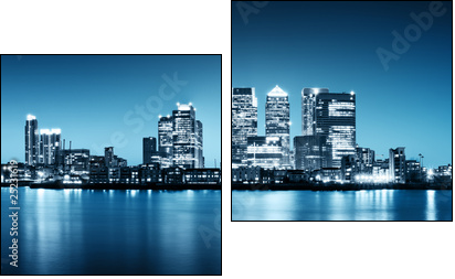 Panoramic picture of Canary Wharf view from Greenwich. - Zweiteiliges Leinwandbild, Diptychon