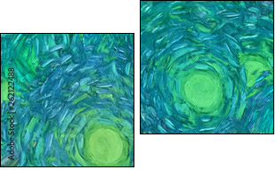 Abstract texture background. Digital painting in Vincent Van Gogh style artwork. Hand drawn artistic pattern. Modern art. Good for printed pictures, postcards, posters or wallpapers and textile print. - Zweiteiliges Leinwandbild, Diptychon