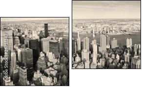 New York City Manhattan panorama aerial view - Zweiteiliges Leinwandbild, Diptychon