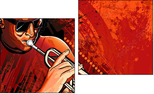 Trumpet player - Zweiteiliges Leinwandbild, Diptychon