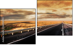 Road Panorama - Zweiteiliges Leinwandbild, Diptychon