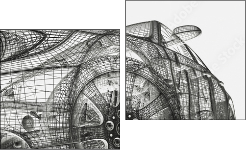 3d model cars - Zweiteiliges Leinwandbild, Diptychon