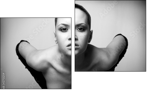 portrait of beauty. sexy fashion girl. - Zweiteiliges Leinwandbild, Diptychon