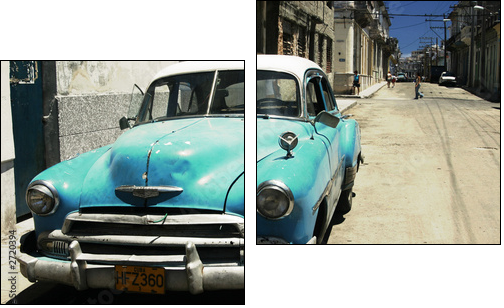 havana street - cross process - Zweiteiliges Leinwandbild, Diptychon