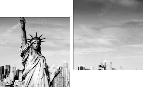 afternoon vibrant capture of new york midtown over hudson - Zweiteiliges Leinwandbild, Diptychon