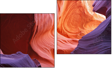 Glowing colorful  corridor - Zweiteiliges Leinwandbild, Diptychon