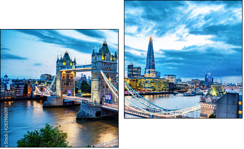 Tower Bridge In London - Zweiteiliges Leinwandbild, Diptychon