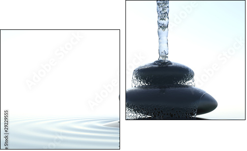 Zen waterfall - Zweiteiliges Leinwandbild, Diptychon