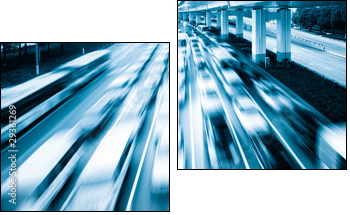 Megacity Highway - Zweiteiliges Leinwandbild, Diptychon