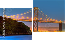 San Francisco Bay Bridge Panorama - Zweiteiliges Leinwandbild, Diptychon