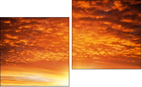 railway to sunset - Zweiteiliges Leinwandbild, Diptychon