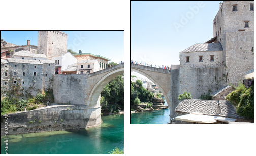Old bridge - Mosta - Zweiteiliges Leinwandbild, Diptychon
