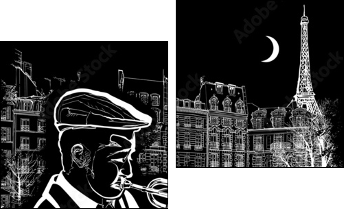 trumpeter on a grunge background - Zweiteiliges Leinwandbild, Diptychon