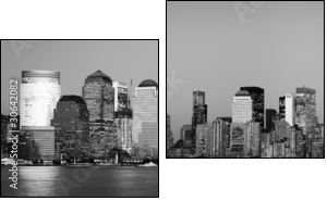 Manhattan Financial District from Jersey city - Zweiteiliges Leinwandbild, Diptychon