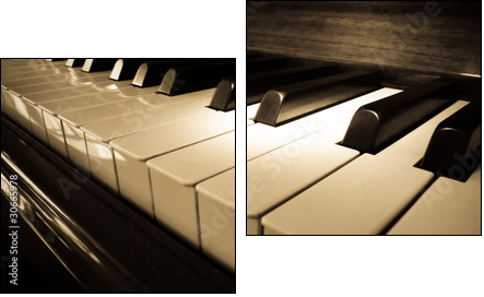 Close up shot of piano keyboard - Zweiteiliges Leinwandbild, Diptychon