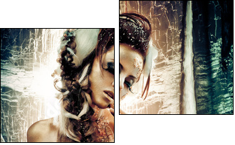 Golden lady - Zweiteiliges Leinwandbild, Diptychon
