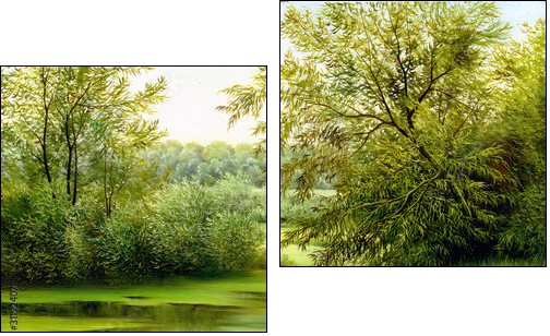 Wood lake - Zweiteiliges Leinwandbild, Diptychon