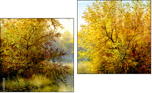 Wood lake - Zweiteiliges Leinwandbild, Diptychon