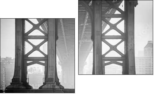 Under the Bridge - Brooklyn - Zweiteiliges Leinwandbild, Diptychon