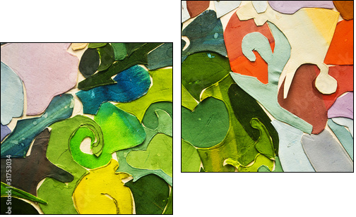 expressive abstract - Zweiteiliges Leinwandbild, Diptychon