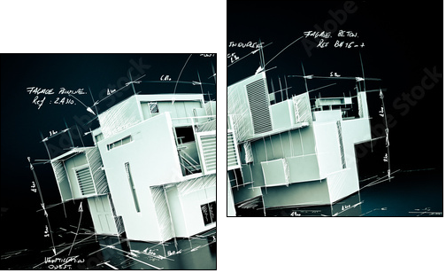 Luxurious architecture project - Zweiteiliges Leinwandbild, Diptychon