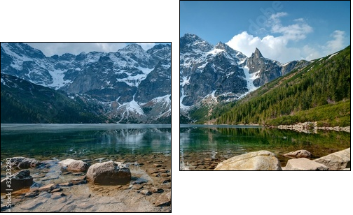 Polish Tatra mountains Morskie Oko lake - Zweiteiliges Leinwandbild, Diptychon