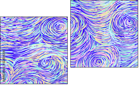 Hand drawn seamless background in impressionism style. Soft colors, perfect seamless texture - Zweiteiliges Leinwandbild, Diptychon