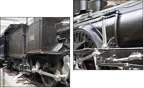Detail of old steam locomotive - Zweiteiliges Leinwandbild, Diptychon