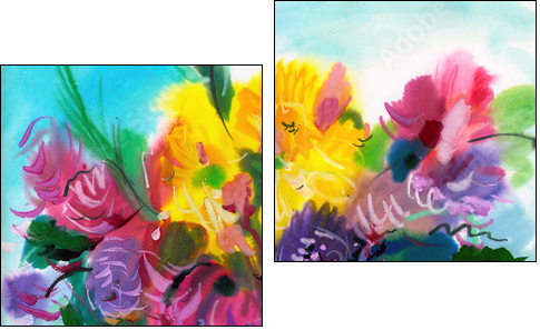 Wild flowers - Zweiteiliges Leinwandbild, Diptychon