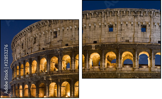 Colosseo notturno, Roma - Zweiteiliges Leinwandbild, Diptychon