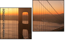 Golden Gate Bridge at Dawn - Zweiteiliges Leinwandbild, Diptychon